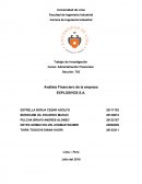 Análisis Financiero de la empresa EXPLOSIVOS S.A.