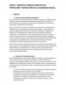 TEMA 1: CONCEPTO, ÁMBITO SUBJETIVO DE PROTECCIÓN Y ESTRUCTURA DE LA SEGURIDAD SOCIAL..
