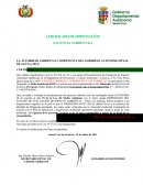 LA AUTORIDAD AMBIENTAL COMPETENTE DEL GOBIERNO AUTONOMO DPTAL. DE SANTA CRUZ