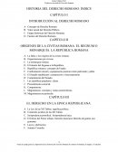 HISTORIA DEL DERECHO ROMANO: ÍNDICE