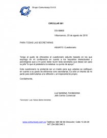 Ejemplo De Una Circular De Una Empresa - Compartir Ejemplos