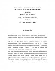 “EL CONCEPTO DE IDENTIDAD”. Página 1