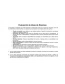 Evaluación de Ideas de Empresa.