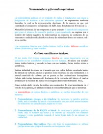 Nomenclatura y formulas químicas. Página 1