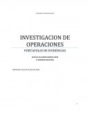 PORTAFOLIO DE EVIDENCIAS. HISTORIA DE LA INVESTIGACION DE OPERACIONES