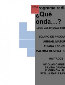 ADOLESCENCIA Y CONSUMO DE DROGAS SINTÉTICAS:. Página 1