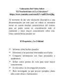 Valoración Del Video Sobre “El Neoclasicismo en La Literatura”
