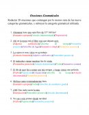 Oraciones con Categorias Gramaticales