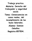 Consecuencias en casos reales, del incumplimiento de las leyes laborales.