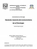 Haciendo memorial al evolucionismo de la psicología