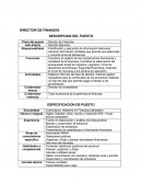 DIRECTOR DE FINANZAS DESCRIPCION DEL PUESTO