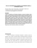 Nivel de conocimiento del personal de enfermería sobre la enfermedad cólera