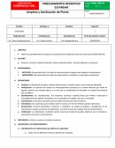 Sanitizacion y limpieza de planta