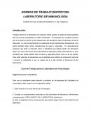 NORMAS DE TRABAJO DENTRO DEL LABORATORIO DE INMUNOLOGIA