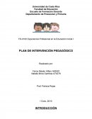 PLAN DE INTERVENCIÓN PEDAGÓGICO.