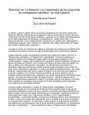 La falsación y la metodología de los programas de investigación científica, Imre Lakatos.