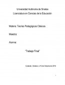 Materia: Teorías Pedagógicas Clásicasю.