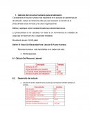 Cálculo del recurso humano para el almacén