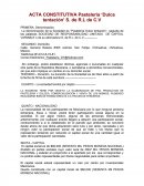 Acta constitutiva de una empresa.