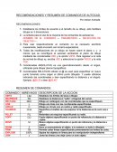 RECOMENDACIONES Y RESUMEN DE COMANDOS DE AUTOCAD.