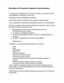 Disciplina de Formación: Negocios Internacionales.