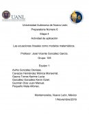 Las ecuaciones lineales como modelos matemáticos.
