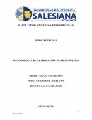 PRESUPUESTOS I METODOLOGÍA DE ELABORACIÓN DE PRESUPUESTO