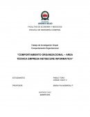 “COMPORTAMIENTO ORGANIZACIONAL – AREA TÉCNICA EMPRESA NETSECURE INFORMATICA