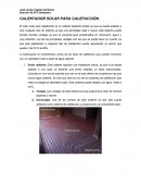 CALENTADOR SOLAR PARA CALEFACCIÓN.