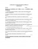 La Educación en el Desarrollo Histórico de México II. Examen parcial