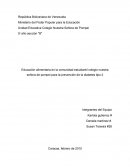 Educación alimentaria en la comunidad estudiantil colegio nuestra señora de pompei para la prevención de la diabetes tipo 2.