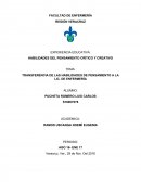 TRANSFERENCIA DE LAS HABILIDADES DE PENSAMIENTO A LA LIC. DE ENFERMERÍA