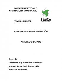Arreglo Ordenado Java.. Página 1