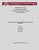LA ILEGALIDAD DE LOS ACTOS ADMINISTRATIVOS EN EL DERECHO VENEZOLANO.