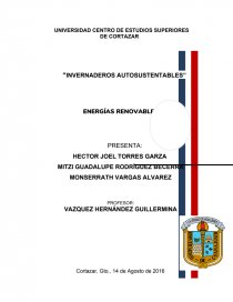 “INVERNADEROS AUTOSUSTENTABLES” ENERGÍAS RENOVABLES. Página 1