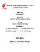 ECONOMÍA I. PROYECTO DE INVERSIÓN.