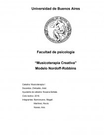 MUSICOTERAPIA Modelo Nordoff Rocbbins. - Monografías - Rocio Martinez