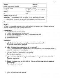 Six sigma tools modulo 1 actividad 2. Página 1