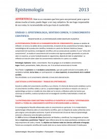 PRESENTACION DE LA EPISTEMOLOGÍA COMO DISCIPLINA FILOSOFICA. Página 1