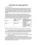 La Actividad de metacognicion orientacion vocacional.