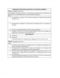 Formulario: Integración de funciones que tienen un trinomio cuadrático.. Página 1