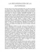 LA RECUPERACIÓN DE LA AUTORIDAD.