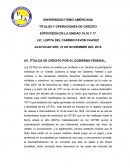 TÍTULOS DE CRÉDITO POR EL GOBIERNO FEDERAL.