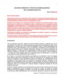 DISCURSO NORMATIVO Y PRÁCTICAS NORMALIZADORAS.