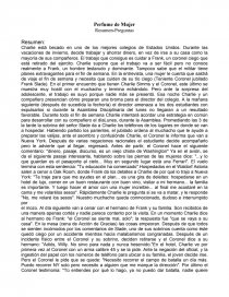 Perfume de Mujer Resumen-Preguntas. Página 1