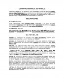Ejemplo de contrato de trabajo.