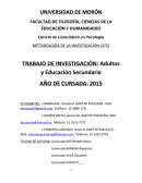 Historia de la Educación Argentina. Adultos y Escuela Secundaria.