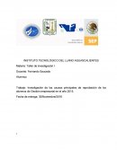 Investigación de las causas principales de reprobación de los alumnos de Gestión empresarial en el año 2015.