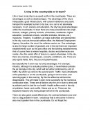 Ensayo de la vida en el campo y la ciudad (en ingles).