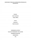 CONDICIONES DE TRABAJO DE LOS PESCADORES ARTESANALES.